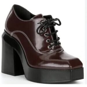 Gianni Bini Mazzen Women's 9.5 City Girl Lace Up Oxford Square Toe Platform Shoe
